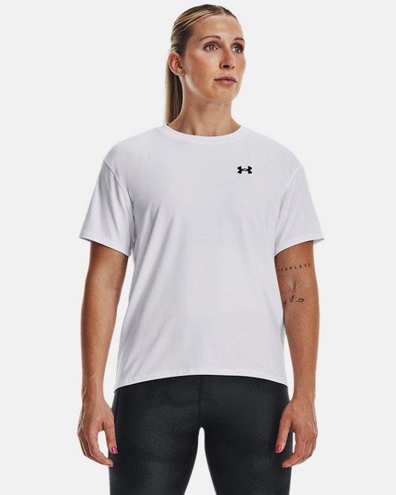 Women's UA Essential Cotton Stretch T-Shirt, White, pdpMainDesktop image number 0